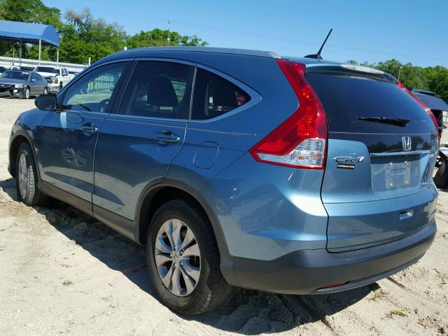 2HKRM3H73EH520878 - 2014 HONDA CR-V EXL BLUE photo 3