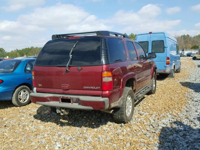 1GNEK13Z13R236213 - 2003 CHEVROLET TAHOE K150 BURGUNDY photo 4