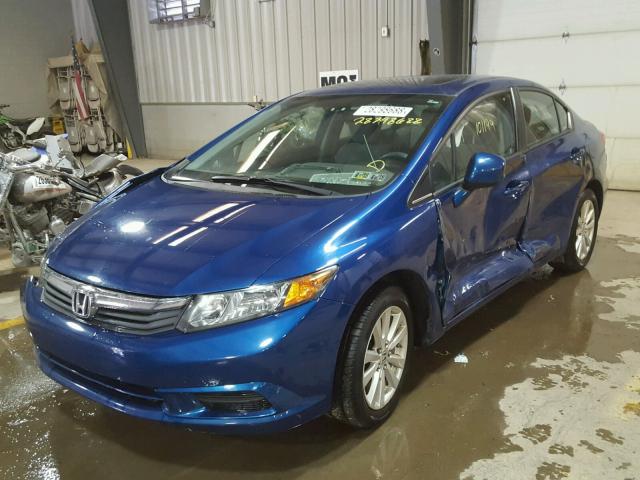 19XFB2F83CE002155 - 2012 HONDA CIVIC EX BLUE photo 2