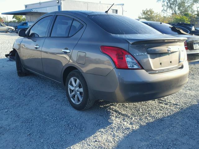 3N1CN7AP9CL835964 - 2012 NISSAN VERSA S GRAY photo 3