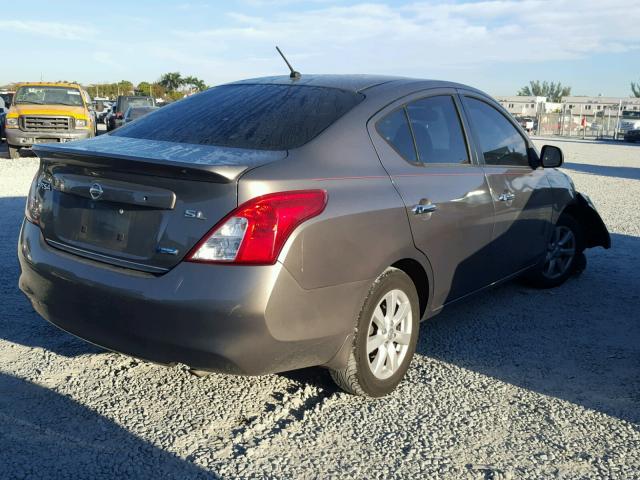 3N1CN7AP9CL835964 - 2012 NISSAN VERSA S GRAY photo 4