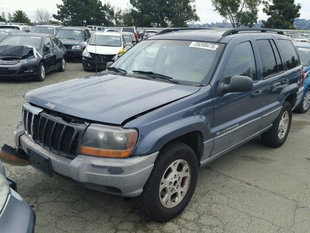 1J4GX48S12C287979 - 2002 JEEP GRAND CHER BLUE photo 2