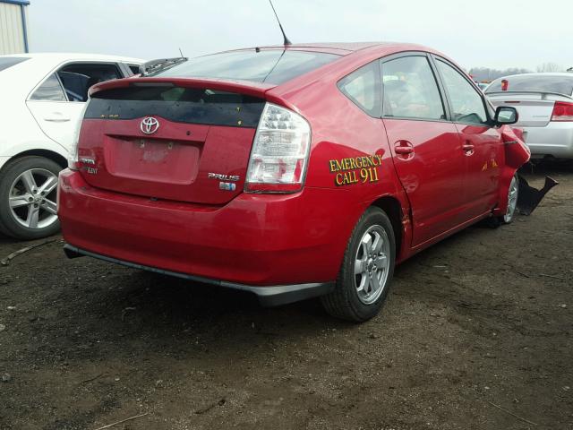 JTDKB20U383322353 - 2008 TOYOTA PRIUS RED photo 4