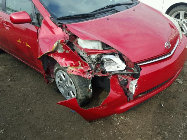 JTDKB20U383322353 - 2008 TOYOTA PRIUS RED photo 9