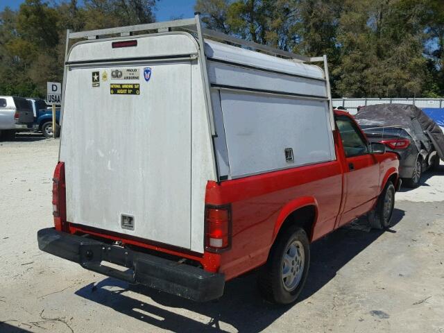 1B7FL26G2SW920326 - 1995 DODGE DAKOTA BURGUNDY photo 4