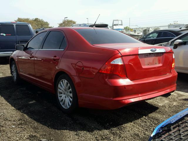 3FADP0L38CR397373 - 2012 FORD FUSION HYB RED photo 3