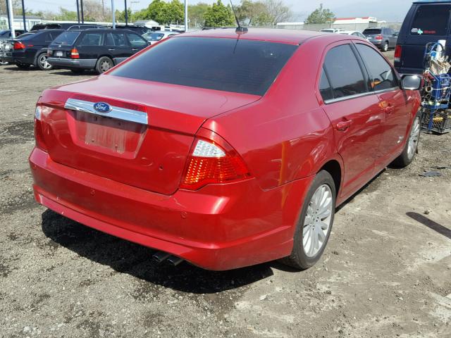 3FADP0L38CR397373 - 2012 FORD FUSION HYB RED photo 4