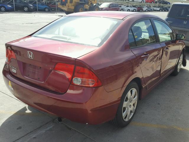 1HGFA16516L109866 - 2006 HONDA CIVIC LX RED photo 4