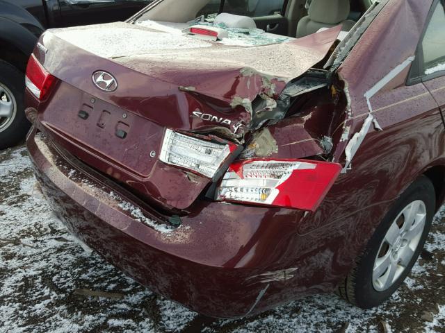 5NPET46C57H247906 - 2007 HYUNDAI SONATA GLS MAROON photo 9