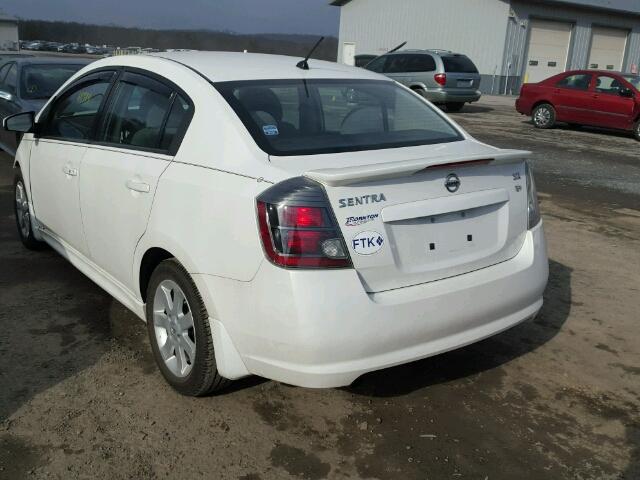 3N1AB6AP2AL637508 - 2010 NISSAN SENTRA 2.0 WHITE photo 3