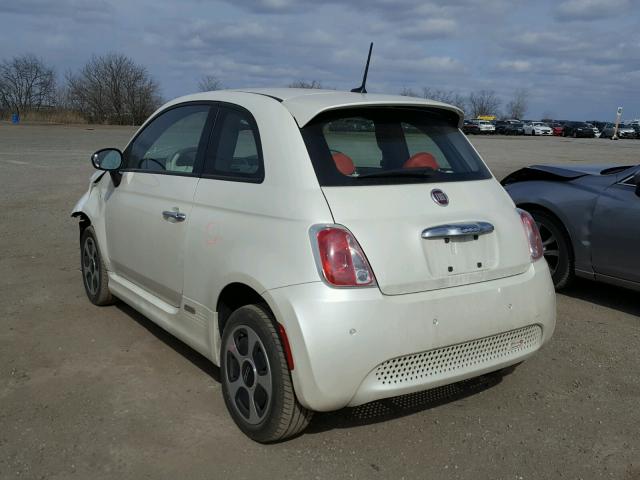 3C3CFFGE9DT740305 - 2013 FIAT 500 ELECTR WHITE photo 3