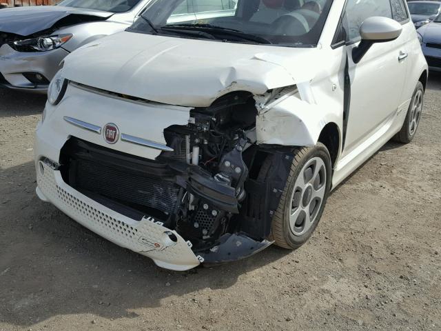 3C3CFFGE9DT740305 - 2013 FIAT 500 ELECTR WHITE photo 9