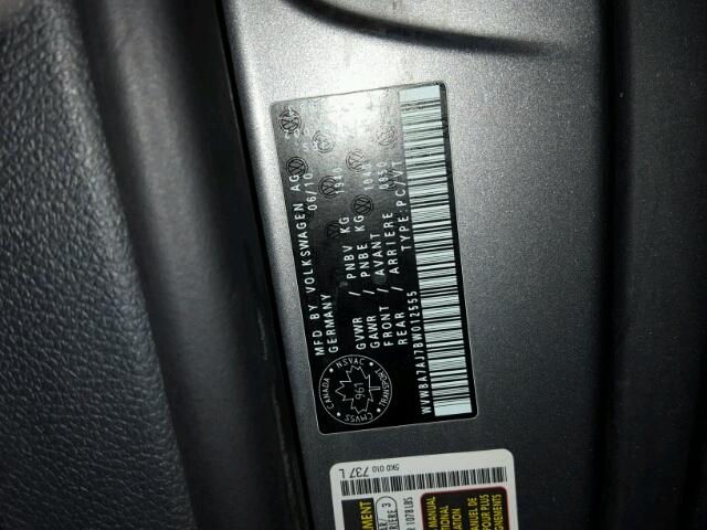 WVWBA7AJ7BW012555 - 2011 VOLKSWAGEN GOLF 灰色 照片 10