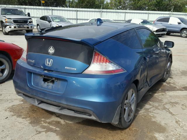 JHMZF1D61BS003909 - 2011 HONDA CR-Z EX BLUE photo 4