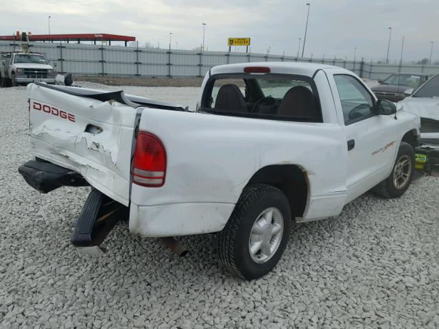 1B7FL26X5VS266353 - 1997 DODGE DAKOTA WHITE photo 4