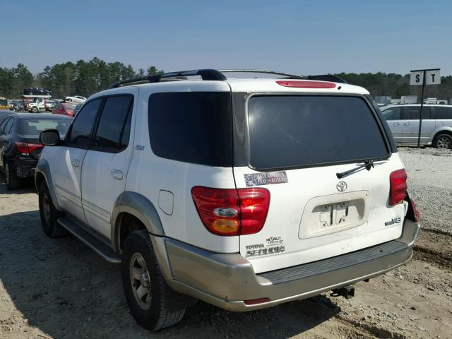 5TDZT34A43S160161 - 2003 TOYOTA SEQUOIA SR WHITE photo 3