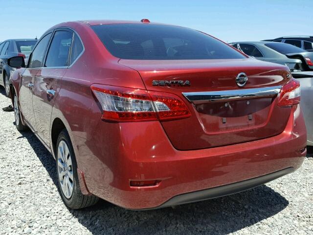 3N1AB7AP6FL680293 - 2015 NISSAN SENTRA S RED photo 3