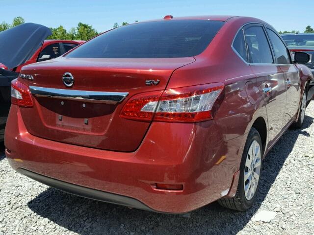 3N1AB7AP6FL680293 - 2015 NISSAN SENTRA S RED photo 4