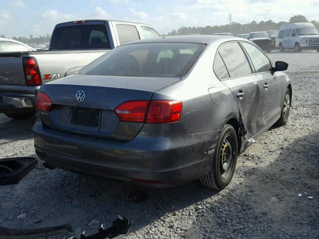 3VW2K7AJ5CM406647 - 2012 VOLKSWAGEN JETTA BASE Մոխրագույն լուսանկար 4