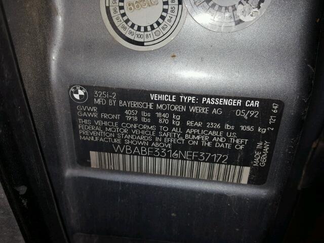 WBABF3316NEF37172 - 1992 BMW 325 IS GRAY photo 10