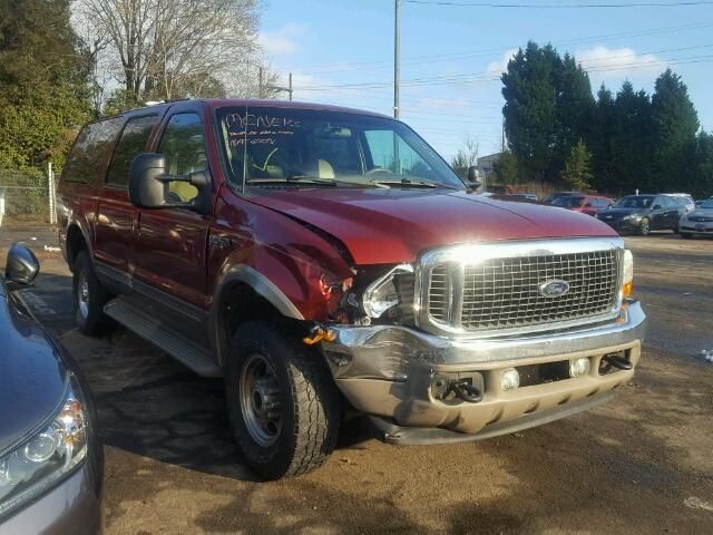 1FMNU43L01EC13814 - 2001 FORD EXCURSION RED photo 1