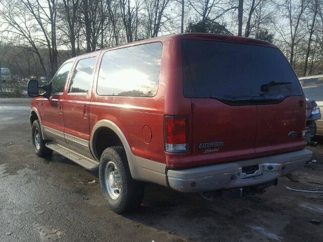 1FMNU43L01EC13814 - 2001 FORD EXCURSION RED photo 3