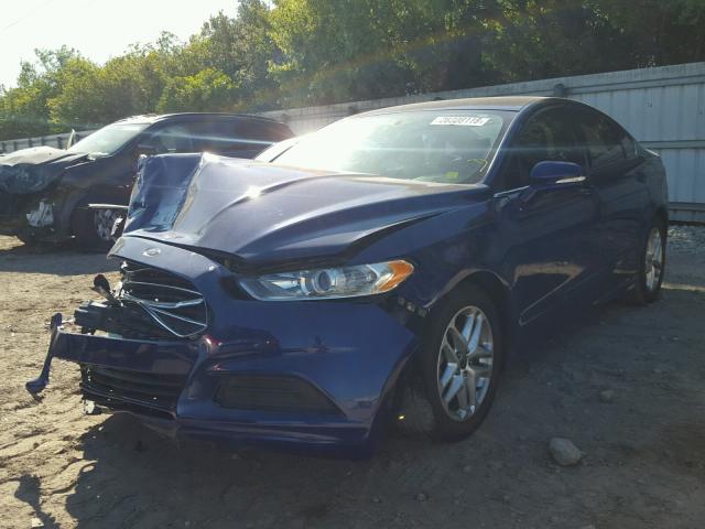 3FA6P0H72DR312274 - 2013 FORD FUSION SE BLUE photo 2