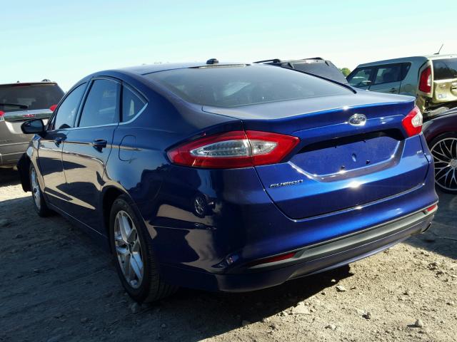 3FA6P0H72DR312274 - 2013 FORD FUSION SE BLUE photo 3