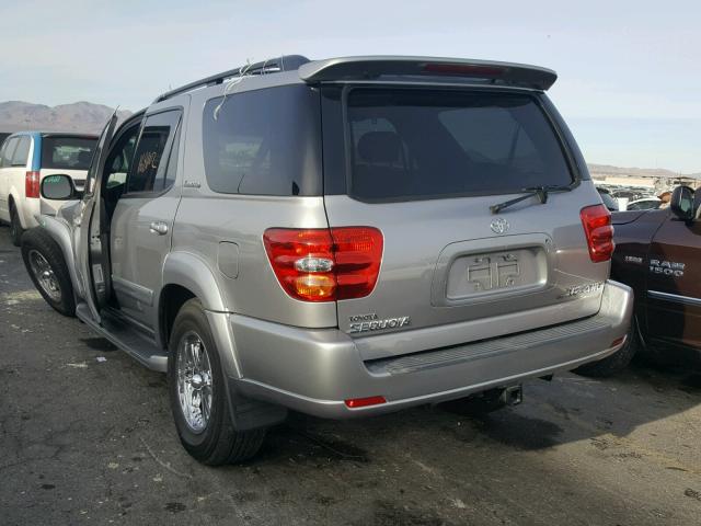 5TDBT48A92S116964 - 2002 TOYOTA SEQUOIA LI GRAY photo 3