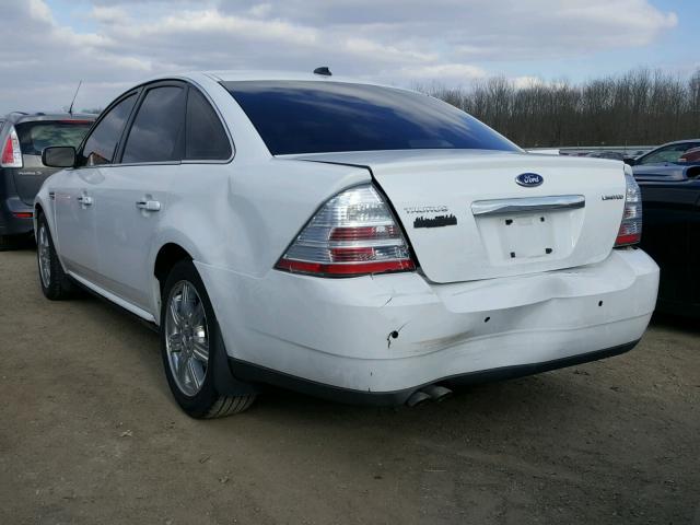 1FAHP25W08G134880 - 2008 FORD TAURUS LIM WHITE photo 3