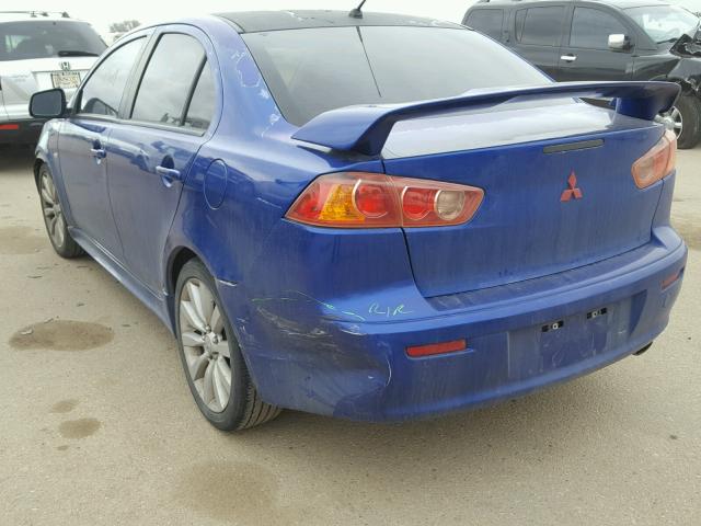 JA3AU86U88U015737 - 2008 MITSUBISHI LANCER GTS BLUE photo 3