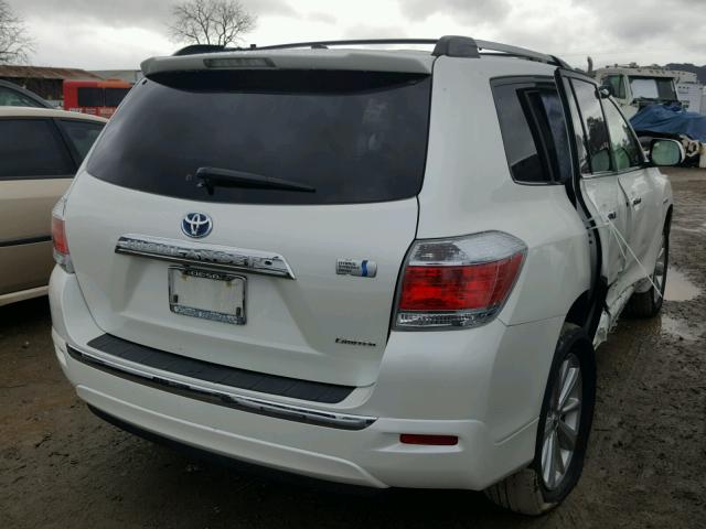 JTEDC3EH3D2012772 - 2013 TOYOTA HIGHLANDER WHITE photo 4