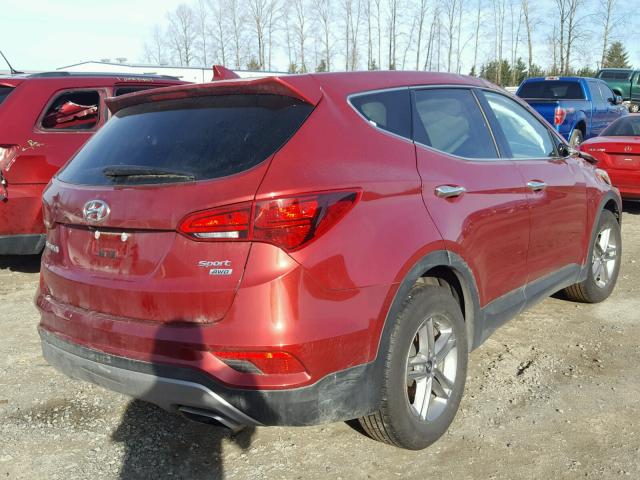 5XYZTDLB0HG463071 - 2017 HYUNDAI SANTA FE S RED photo 4