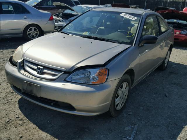 1HGEM22513L036041 - 2003 HONDA CIVIC LX BEIGE photo 2