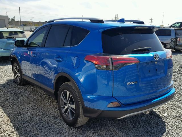 JTMWFREVXHJ116202 - 2017 TOYOTA RAV4 XLE BLUE photo 3