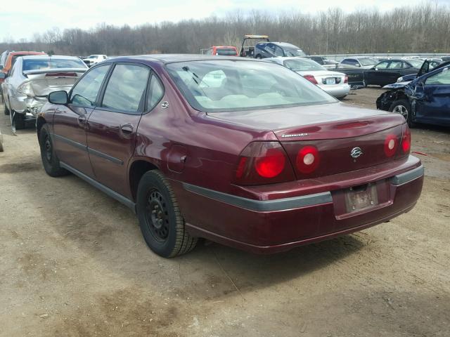 2G1WF52E919136190 - 2001 CHEVROLET IMPALA MAROON photo 3