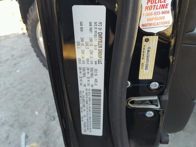 1C4NJCBA9FD129852 - 2015 JEEP COMPASS SP BLACK photo 10