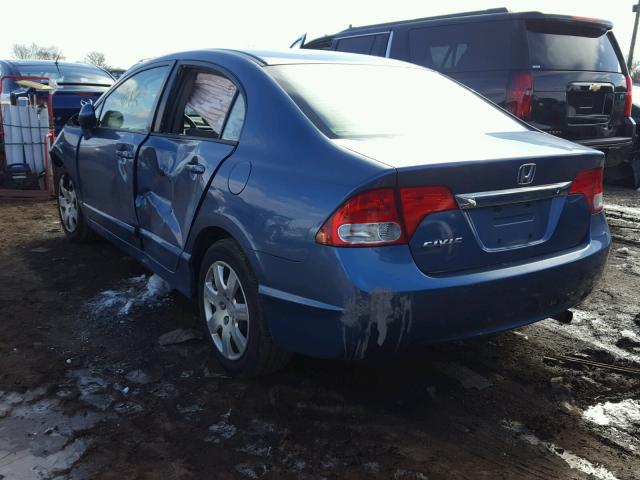 2HGFA16569H360058 - 2009 HONDA CIVIC LX BLUE photo 3