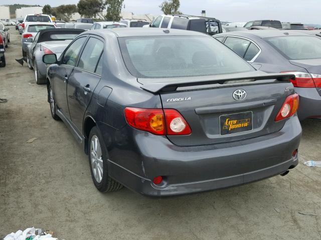 1NXBU4EE3AZ228136 - 2010 TOYOTA COROLLA BA GRAY photo 3