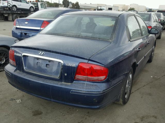 KMHWF25S53A783034 - 2003 HYUNDAI SONATA GL BLUE photo 4