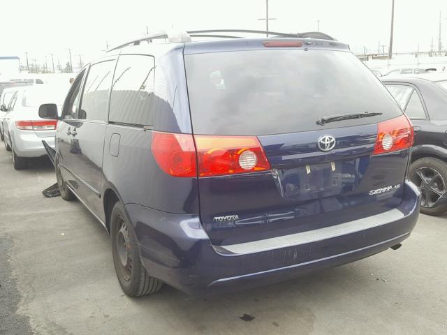 5TDZK23C07S024910 - 2007 TOYOTA SIENNA CE BLUE photo 3