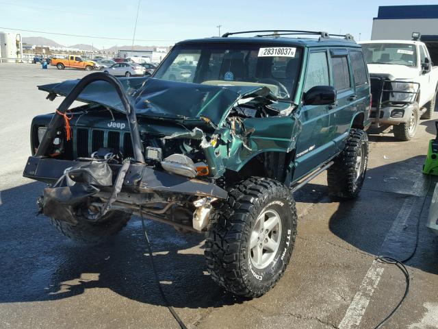 1J4FF68S6XL538612 - 1999 JEEP CHEROKEE S GREEN photo 2