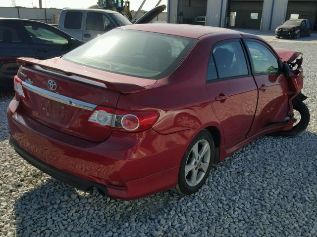 2T1BU4EEXBC674318 - 2011 TOYOTA COROLLA BA RED photo 4