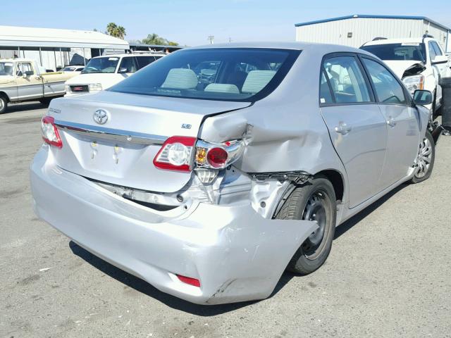 2T1BU4EE0CC804799 - 2012 TOYOTA COROLLA BA SILVER photo 4