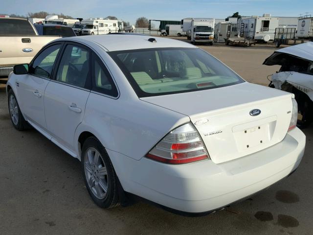 1FAHP24W18G107267 - 2008 FORD TAURUS SEL WHITE photo 3