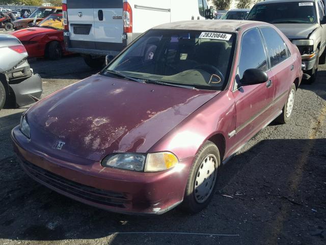 1HGEG8658RL044652 - 1994 HONDA CIVIC LX BURGUNDY photo 2