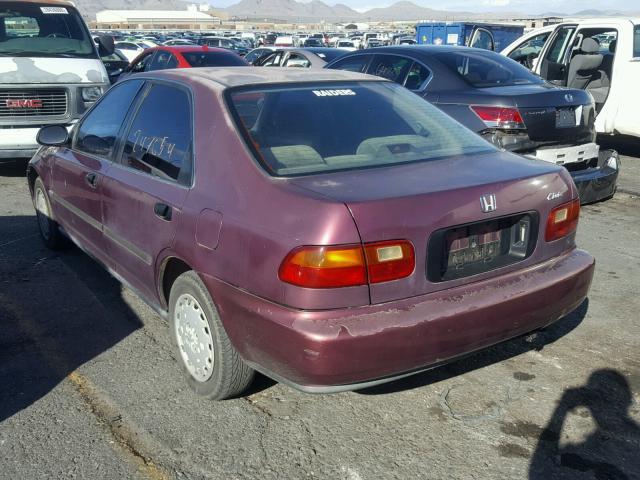 1HGEG8658RL044652 - 1994 HONDA CIVIC LX BURGUNDY photo 3