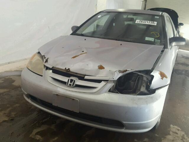 1HGEM22521L001036 - 2001 HONDA CIVIC LX SILVER photo 9