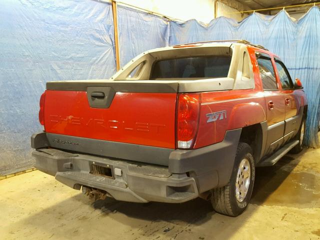 3GNEK12T24G267260 - 2004 CHEVROLET AVALANCHE RED photo 4