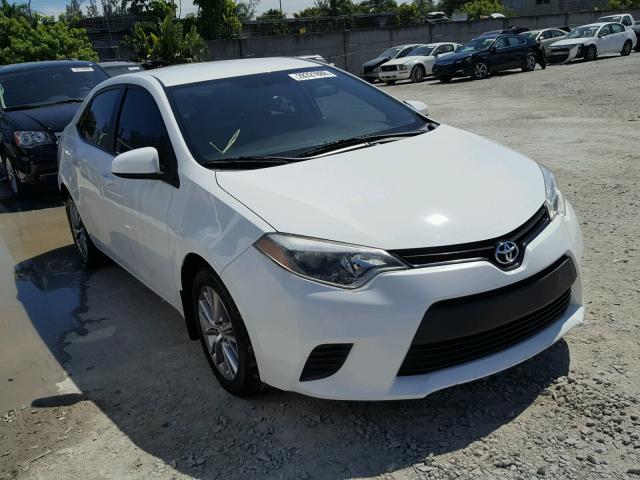 2T1BURHE4EC015390 - 2014 TOYOTA COROLLA L WHITE photo 1